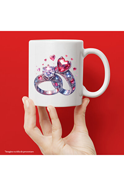 StoryGift Romania Cana cu 2 inele cu diamante, pietre pretioase, ilustratie, ...