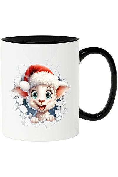 StoryGift Romania Cana cu un miel vesel care scoate capul printr-o gaura in z...