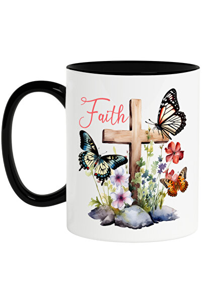 StoryGift Romania Cana cu mesajul "Faith", religie, ilustratie, credinta, flo...