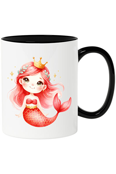 StoryGift Romania Cana cu o sirena cu coada rosie | jumatate femeie | coroana...