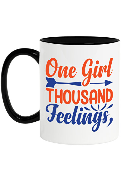 StoryGift Romania Cana cu o sageata si textul "One girl, thousand feelings" -...