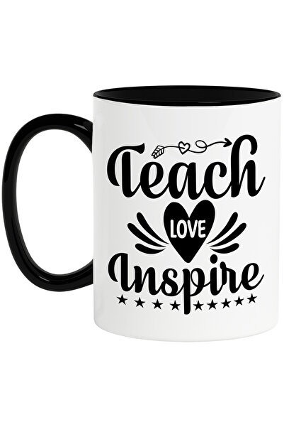 StoryGift Romania Cana cu inimioara si stelute cu textul "Teach, love, inspir...