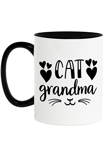 StoryGift Romania Cana cu inimi pentru bunica iubitoare de pisici si mesaj in...