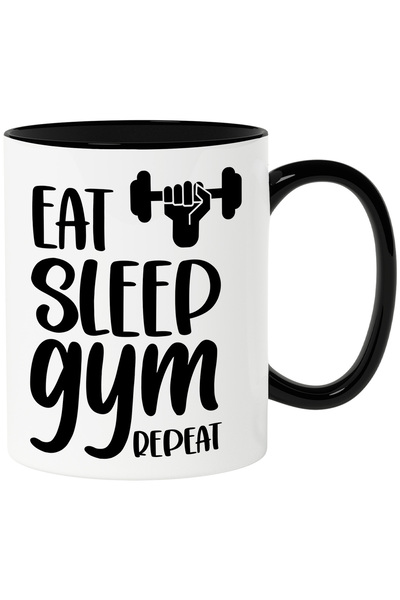 StoryGift Romania Cana cu textul "Mananca. Dormi. Sala. Repeta." - efort fitn...