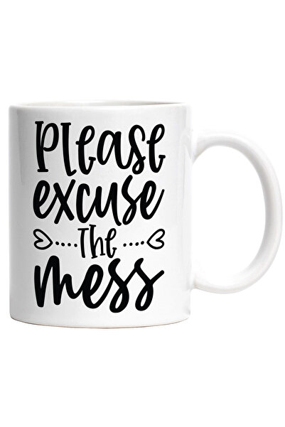 StoryGift Romania Cana cu inimioare si textul "Please excuse the mess" - scuz...