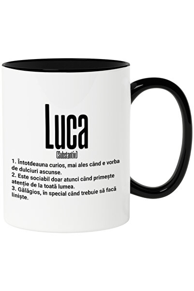 StoryGift Romania Mug With The Name Luca, With Funny Message, Curious, Sociab...