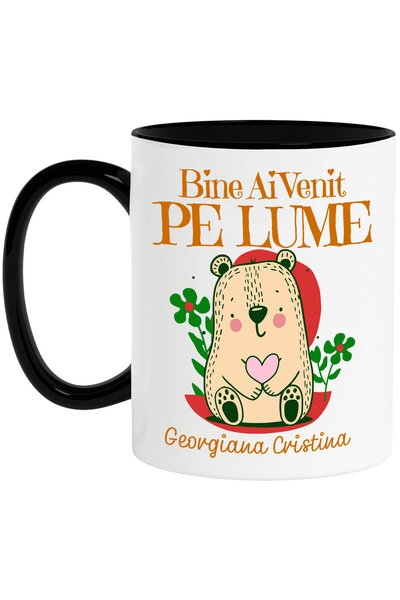 StoryGift Romania Cana cu Animal Plus Jucarie Cu Inima Roz Text In Limba Roam...