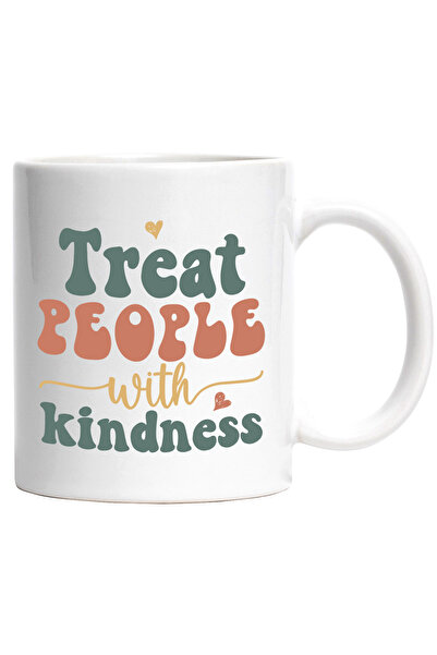 StoryGift Romania Cana cu inimioare si textul "Trateaza oamenii cu bunatate" ...