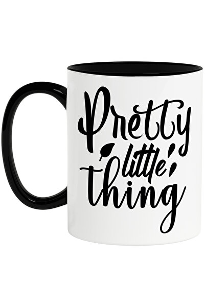 StoryGift Romania Cana pentru micutii carora le oferi afectiune cu mesajul in engleza "Pretty litt, Cu Maner Negru