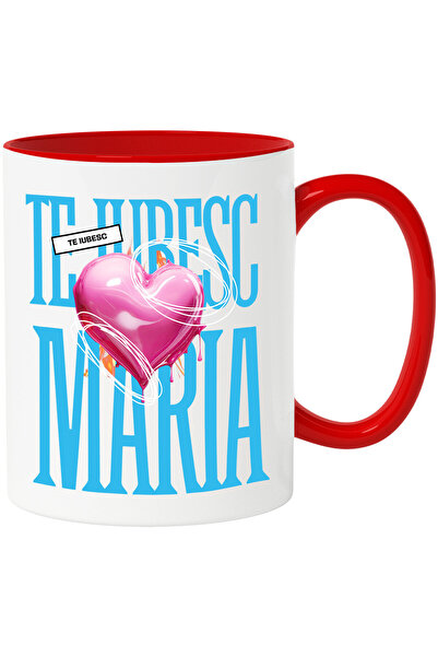 StoryGift Romania Cana cu Mesaj Romantic Cu Inima Zburatoare Text Te Iubesc M...
