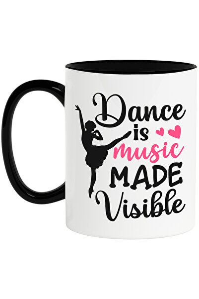 StoryGift Romania Cana cu o figura de balerina si mesajul "Dansul este muzica...