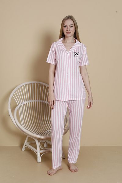 Mira Homewear Buttoned Front Printed Short Sleeve Women's Pajama Set Mr002