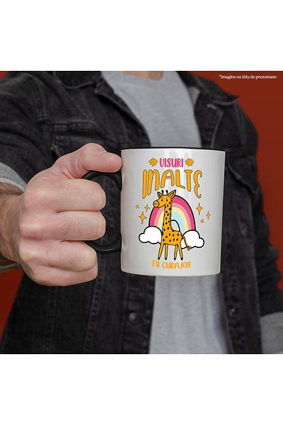 StoryGift Romania Giraffe mug dreams big be brave motivational personal development, 330ml, , With