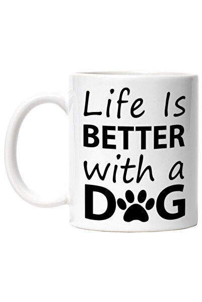 StoryGift Romania Cana pentru iubitorii de caini cu mesajul "Life is better w...