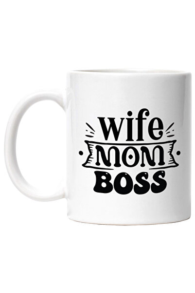 StoryGift Romania Cana cu textul in engleza "Wife, mom, boss" - sotie mama se...