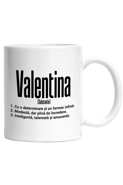 StoryGift Romania Cana Cu Numele Valentina, si Mesaj Motivational, Determinar...