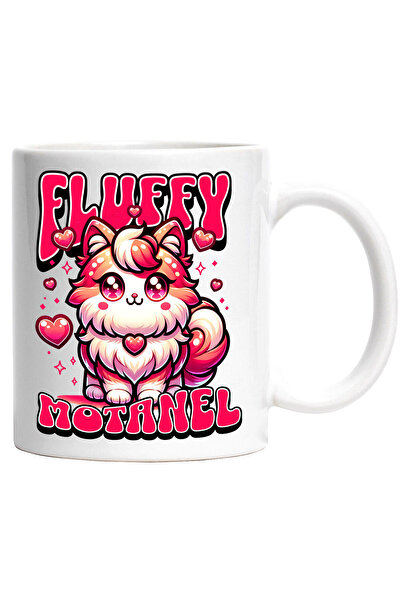 StoryGift Romania Cana cu Pisica Pufoasa portocalie Indragostita Text Fluiffy...