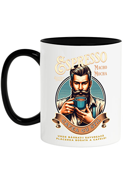 StoryGift Romania Cana Espresso. Cafea cu stil barbat savurand placerea, 330m...