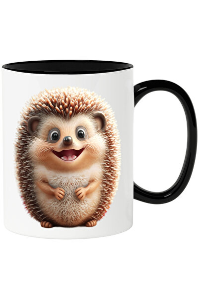 StoryGift Romania Cana cu Portret Arici Dragut, Fericit, Zambaret, Maroniu, I...