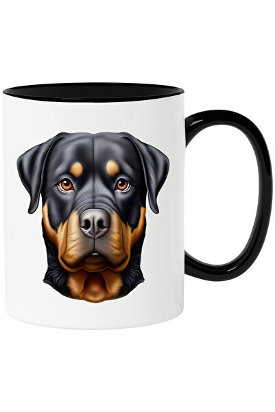 StoryGift Romania Cana cu un caine Rottweiler serios | ilustratie | cuminte |...