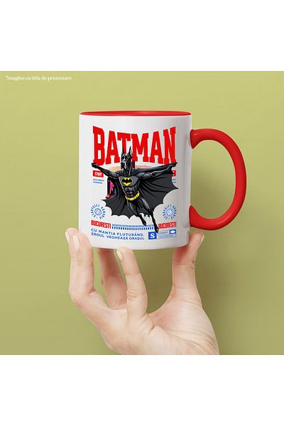StoryGift Romania Mug with German Dog / Great DaneDog In Batman Costume with Cape, Hero Noctu, With ,STG