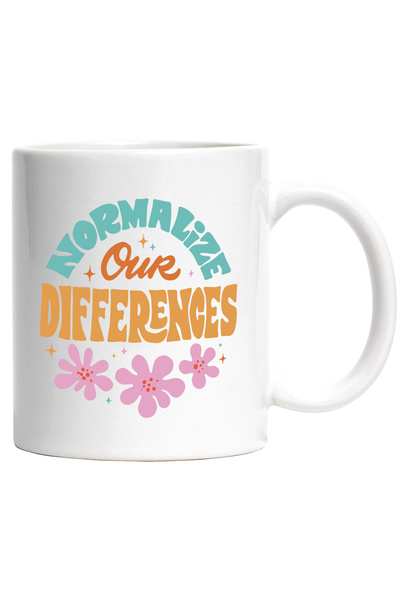 StoryGift Romania Cana Cu Mesaj In Engleza Normalize Our Differences, Flori, ...