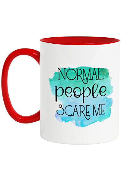 StoryGift Romania Cana cu mesajul "Normal people scare me", ilustratie, amuza...