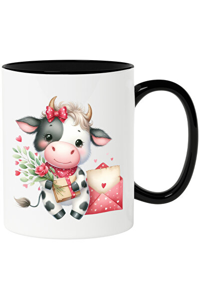 StoryGift Romania Cana cu o vacuta imbujorata care tine un pachet in brate | ...