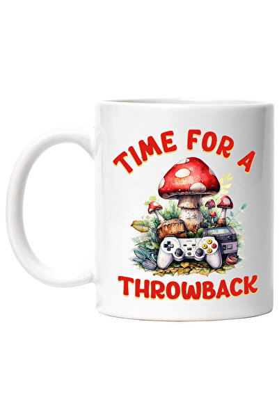 StoryGift Romania Cana cu mesajul "Time for a throwback", ilustratie, stil re...