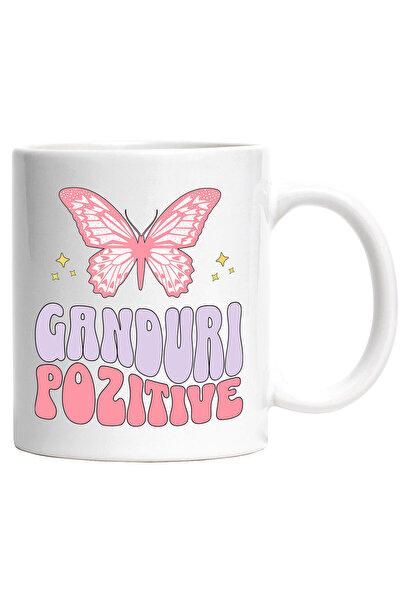 StoryGift Romania Cana cu Mesaj Inspirational Text Ganduri Pozitive Fluture r...