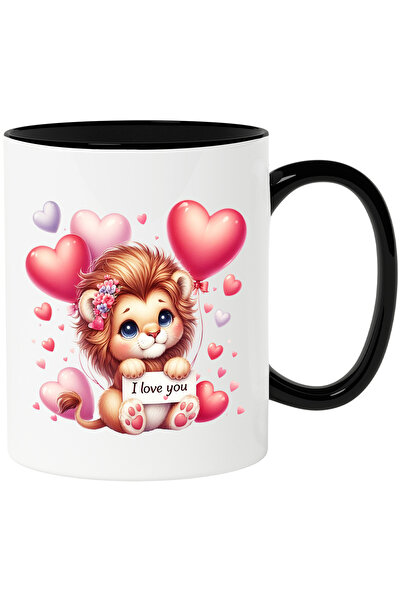 StoryGift Romania Cana cu un pui de leu cu mesajul "I love you", baloane in f...