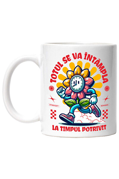 StoryGift Romania Cana cu Ceas Floarea Soarelui Alergand Text Totul Se Va Int...