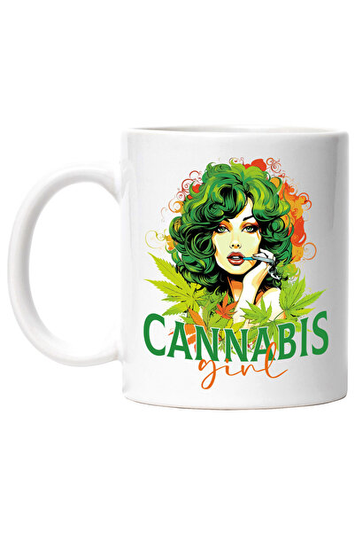 StoryGift Romania Cana cu mesajul "Cannabis girl", stilul hippie, cultura, il...