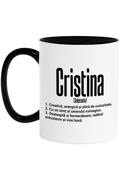 StoryGift Romania Cana Cu Numele Cristina, si Mesaj Motivational, Creativa, D...