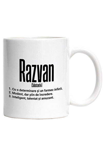 StoryGift Romania Cana Cu Numele Razvan, Determinare, Modest, Inteligent, Amu...