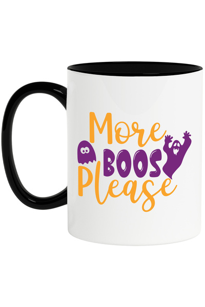 StoryGift Romania Cana cu fantome si cu mesajul in engleza "More boos, please...