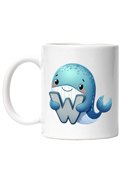StoryGift Romania Cana cu o balena cu litera "W", ilustratie, pentru copii, s...