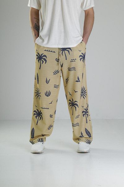 COCOPELLI Tree Patterned Yellow Baggy Trousers