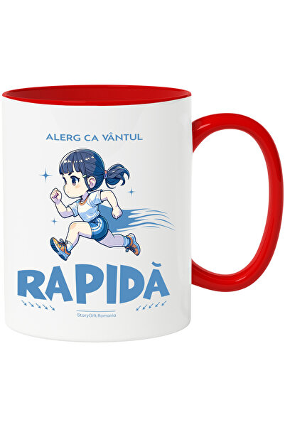 StoryGift Romania Cana Fata alergand, jogging, sport, gym, 330ml, Ceramic cu ...