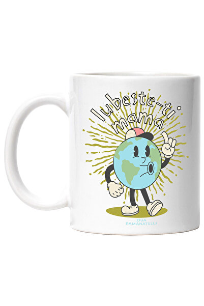 StoryGift Romania Cana iubeste-ti mama ai grija de pamant Terra, 330ml, Ceram...