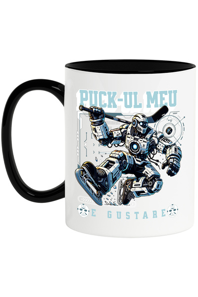 StoryGift Romania Cana hochei pe ghiata puck-ul meu e gustare, 330ml, Ceramic...