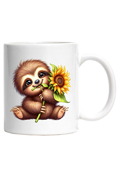 StoryGift Romania Cana cu un pui de Sloth/lenes care tine o floare | ilustrat...