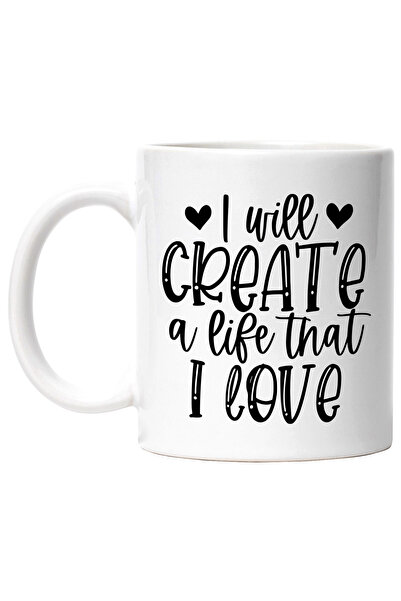 StoryGift Romania Cana cu inimioare si mesajul "I will create a life that I l...