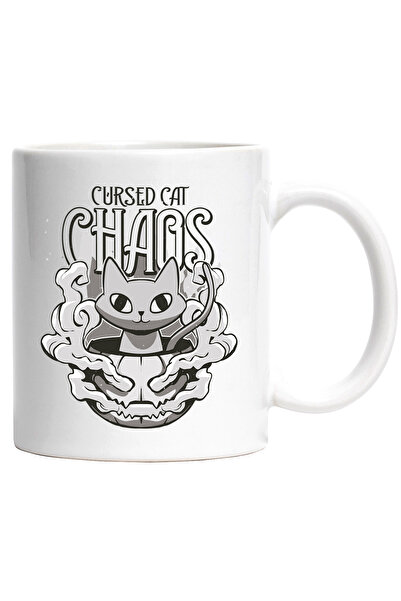 StoryGift Romania Cana Cu Mesaj In Engleza Cursed Cat Chaos, Pisica, Dovleac,...