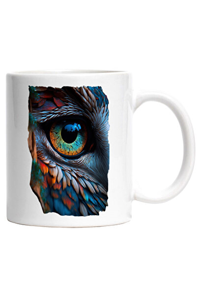 StoryGift Romania Cana Cu Ochi Pasare, Animale, Padure, Bufnita,Ceramica, 330...