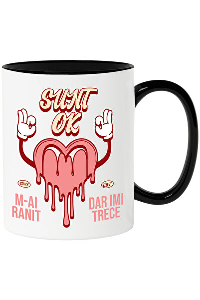 StoryGift Romania Cana cu Inima Curgatoare Semn Ok Text Sunt Ok M-ai Ranit Da...