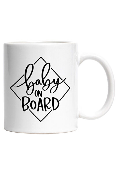 StoryGift Romania Cana Cu Text Copil la Bord , Masina, Condus, Semn Circulatie,Ceramica, 330ml, cu, Cu Maner Alb