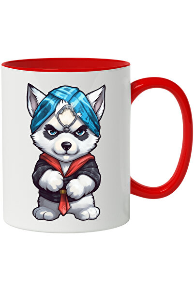 StoryGift Romania Cana Cu Catel, Husky, Desen, Halat, Esarfa, Luptator, Multi...