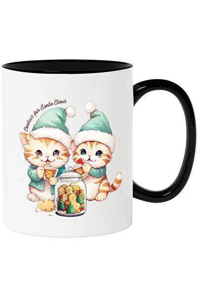 StoryGift Romania Cana cu 2 pisoi cu mesajul "Cookies for Santa Claus", Craci...