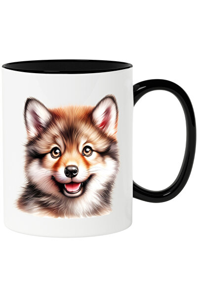 StoryGift Romania Cana cu un pui de lup vesel | ilustratie | jucaus | animalu...